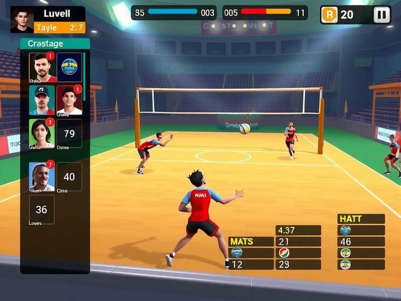 Volley Conquerors IN gameplay screenshot showing volleyball action
